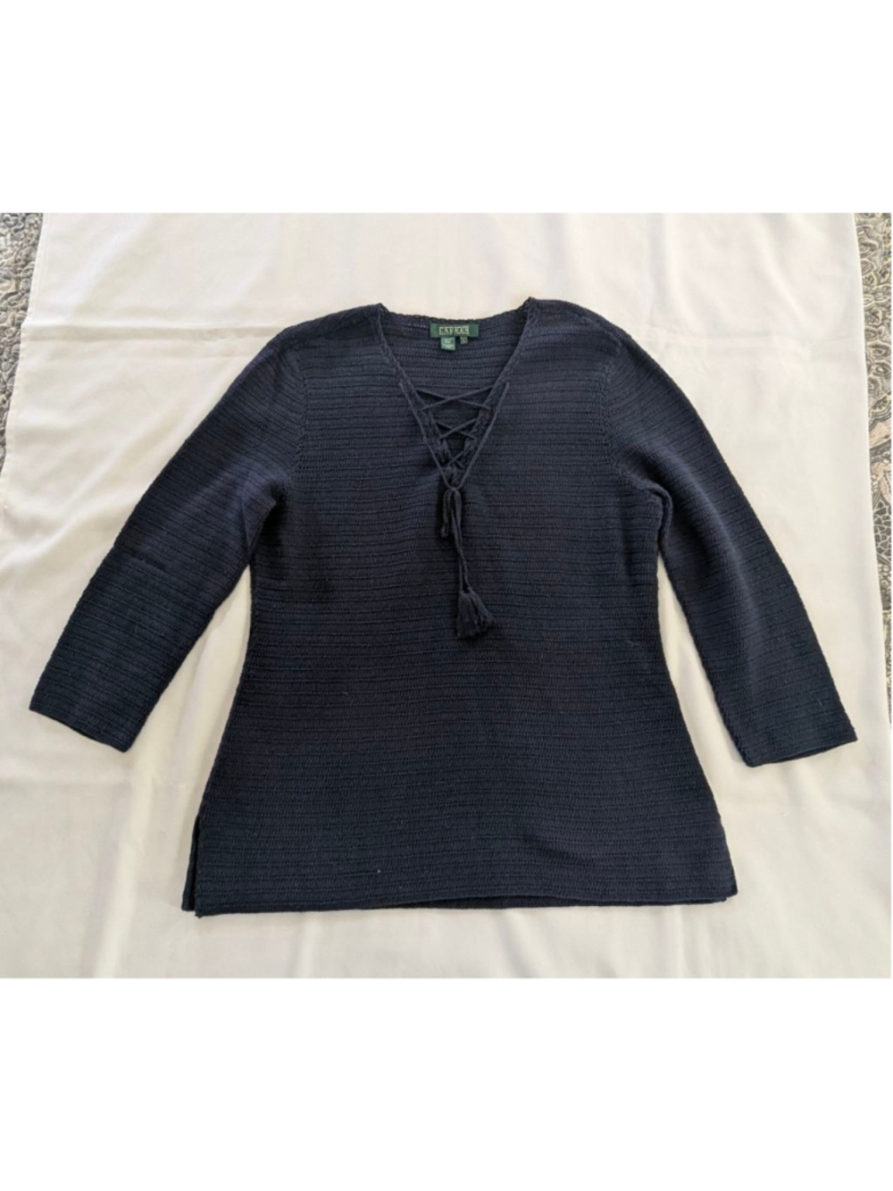 Women's Lauren Ralph Lauren Navy V-Neck Sweater L